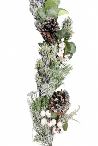 Flocked Garland With White Berries