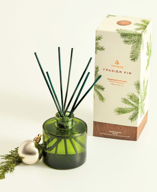 Thymes Frasier Fir Green Glass Reed Diffuser - Petite 4 oz
