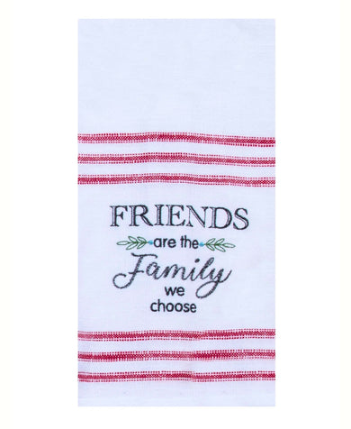 Friends and Family Embroidered Tea Towel
