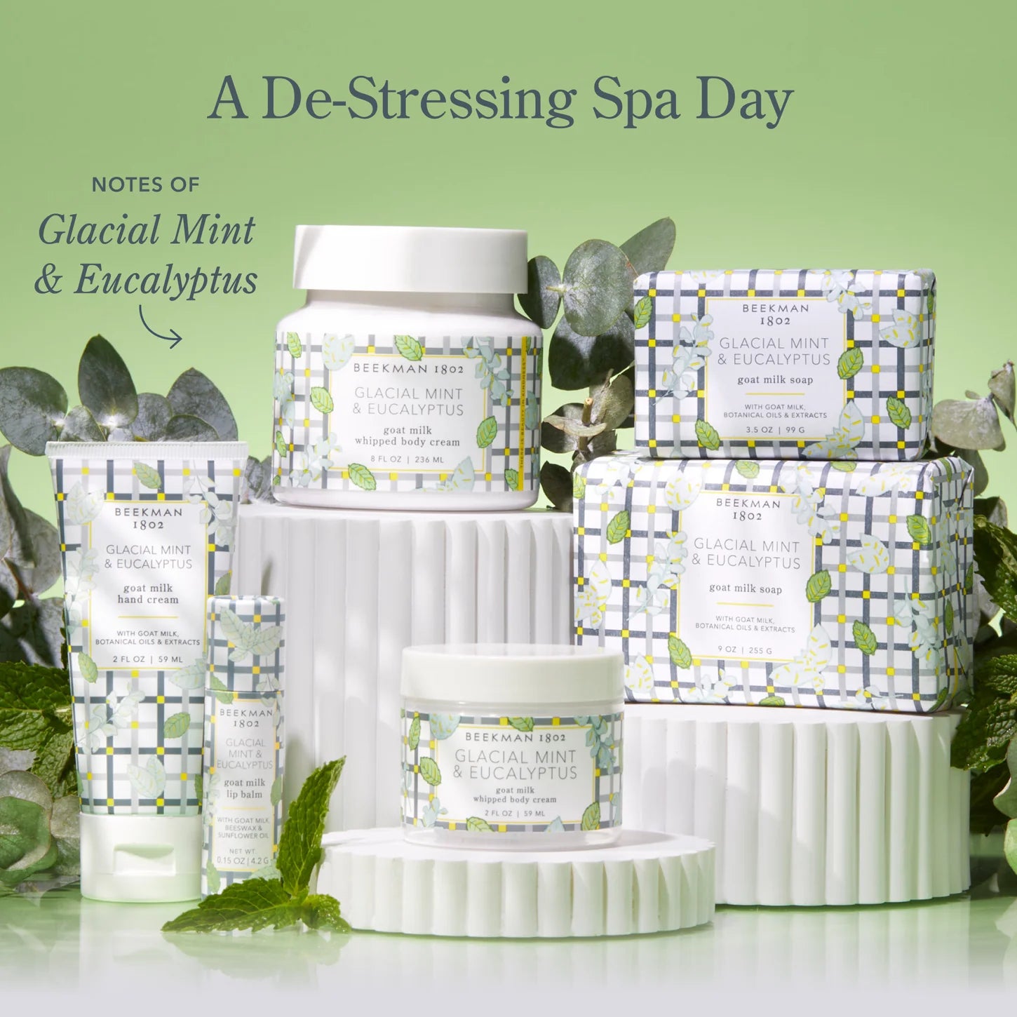 Beekman 1802 Glacial Mint & Eucalyptus Goat Milk Hand Cream 2 OZ