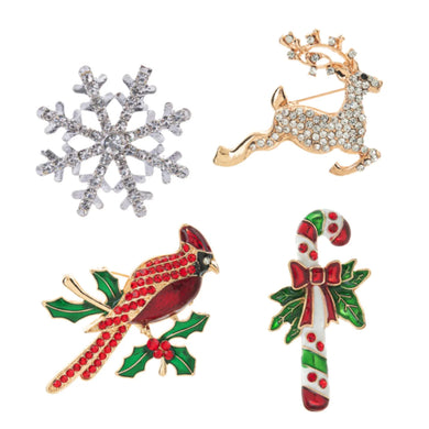 Holiday Sparkle Brooch Pins