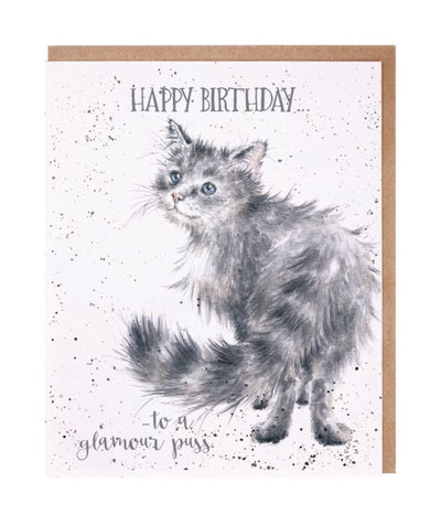 Wrendale Designs 'Glamour Puss' Cat Birthday Card