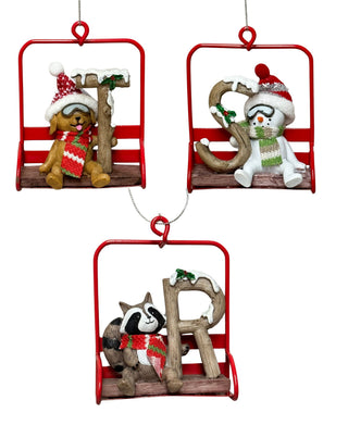 Ski Lift Monogram Ornament
