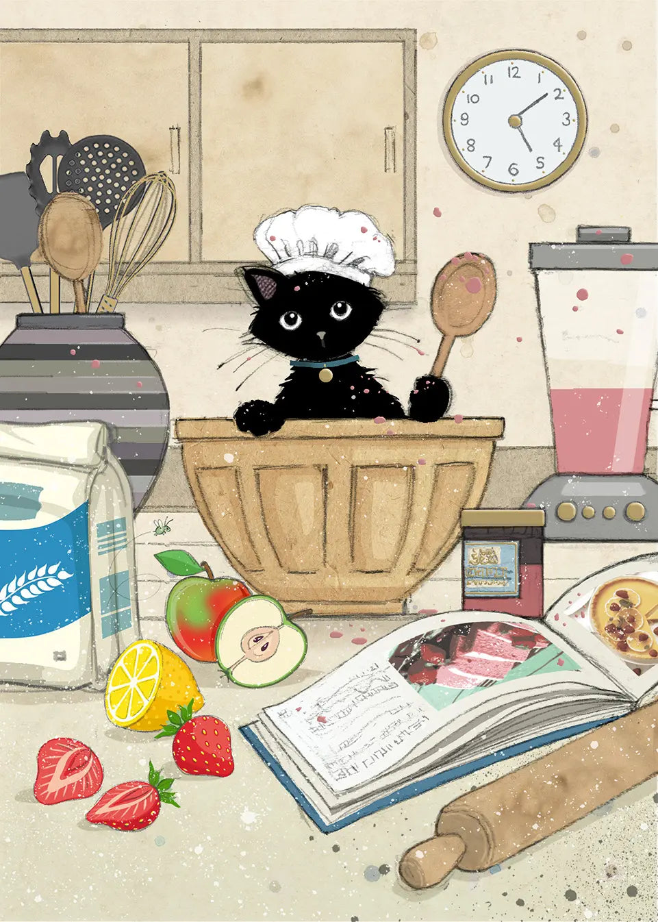 Bug Art Chef Kitty Card Blank
