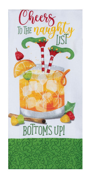 Kay Dee Holiday Cheers Naughty Elf Dual Purpose Terry Towel Kitchen Towel
