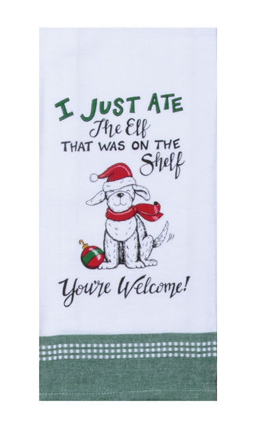 Kay Dee Snarkasm Pet Ate the Elf Tea Towel Kitchen Towel