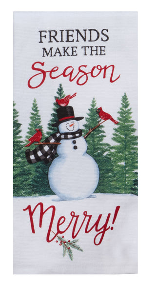 Kay Dee Winter Cardinal Snowman Dual Purpose Terry Towel Kitchen Towel
