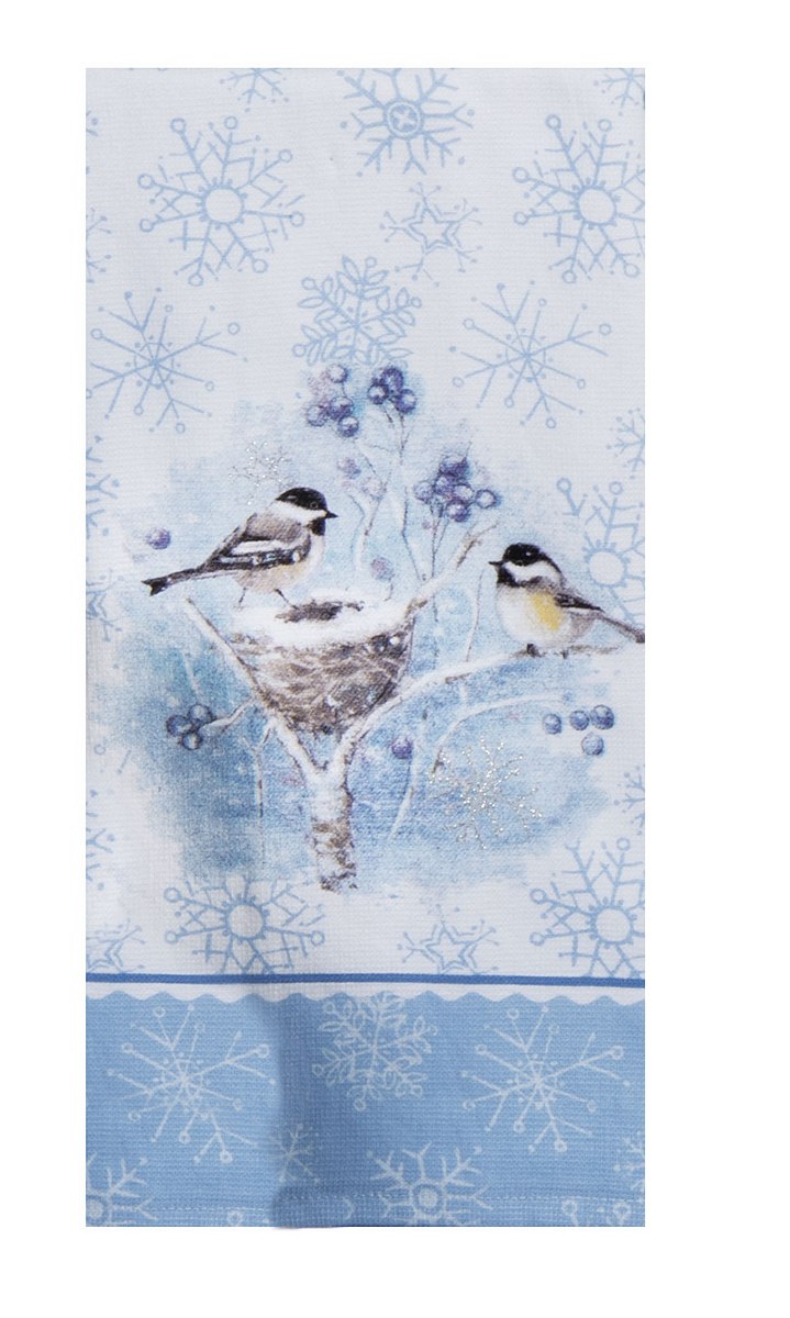 Kay Dee Let it Snow Chickadee Dual Purpose Terry Towel Kitchen Towel