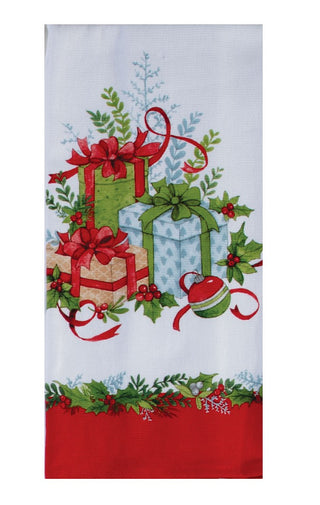 Kay Dee Christmas Morning Gifts & Greenery Dual Purpose Terry Towel Kitchen Towel