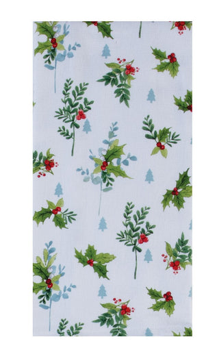 Kay Dee Christmas Morning Holly Toss Dual Purpose Terry Towel Kitchen Towel