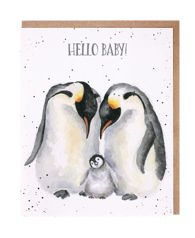 Wrendale Designs 'Hello Baby' Penguin New Baby Card