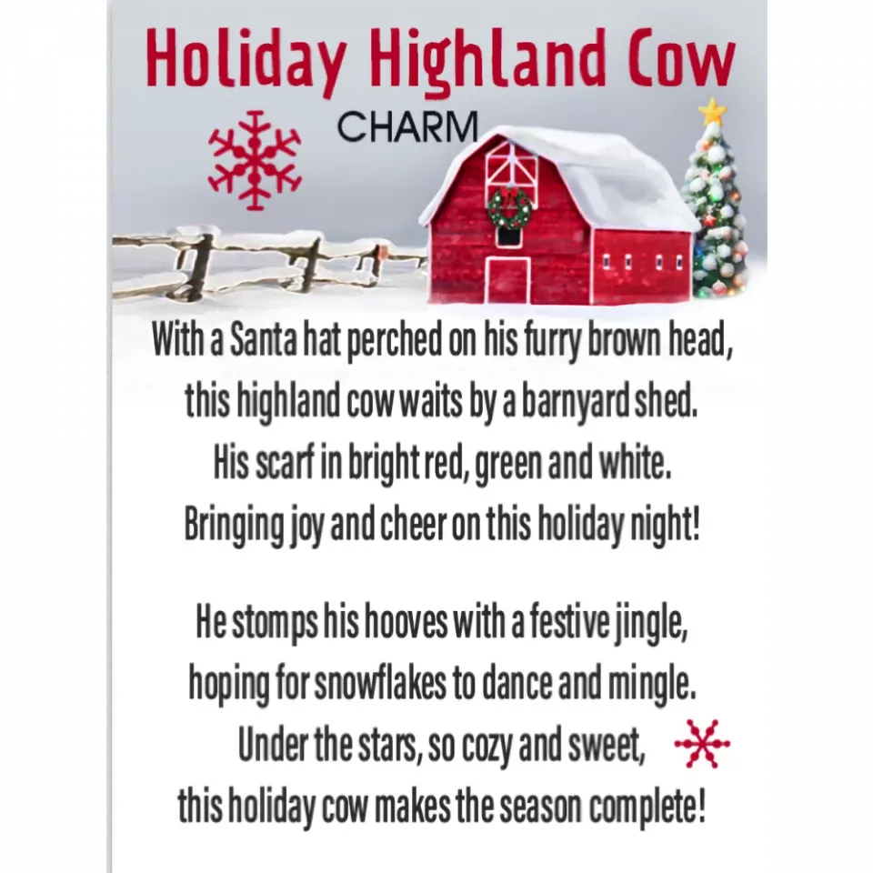 Holiday Highland Cow Charm