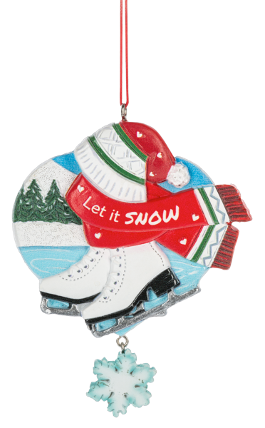 Let It Snow Figure Skate Ornament