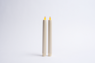 Ivory LED Taper Candle 2p Set - 8.5