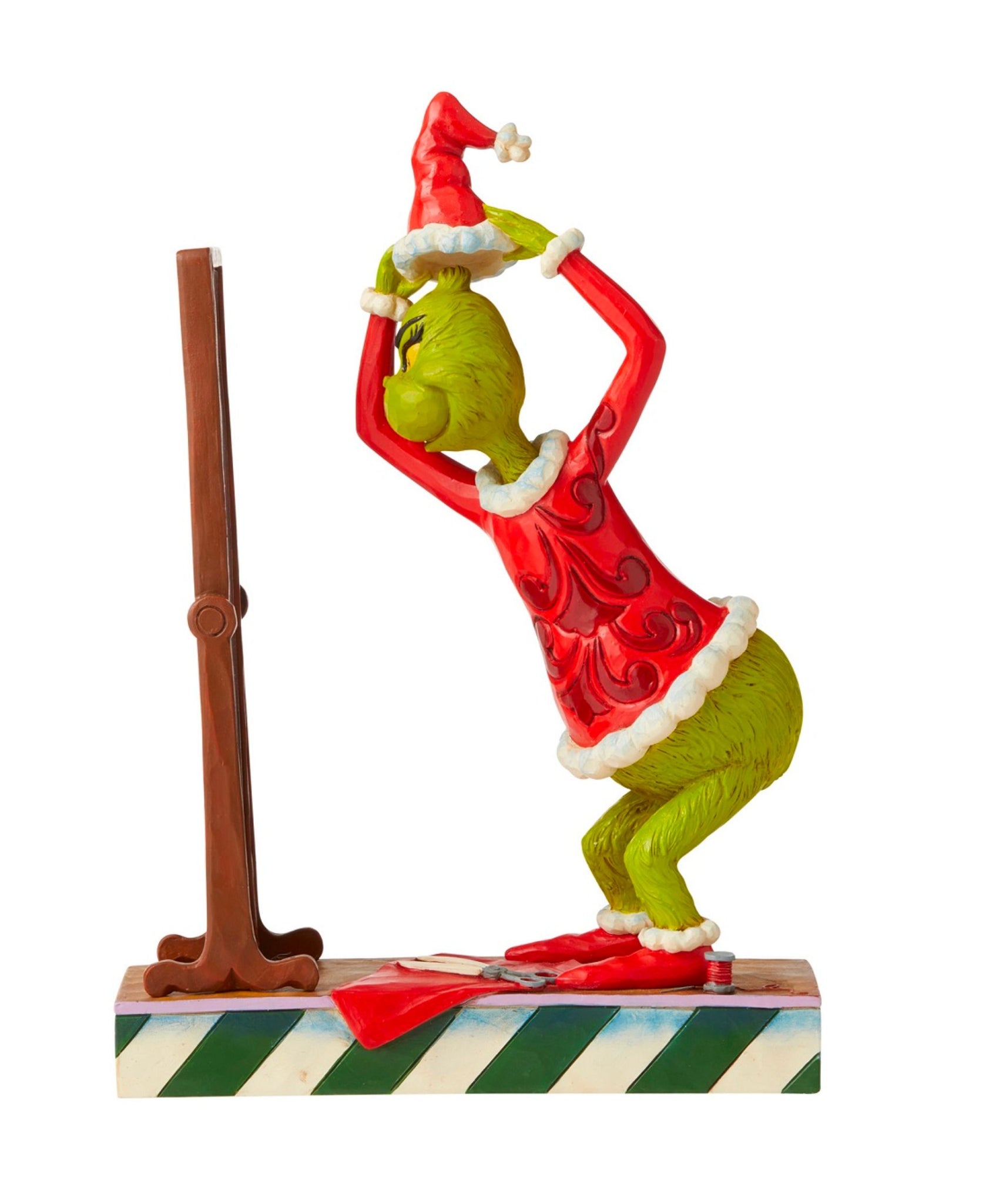 Jim Shore Grinch Dressing In Santa Suit Figurine