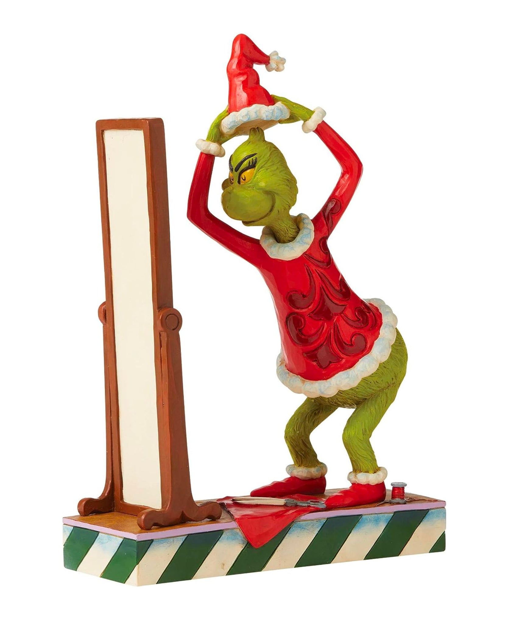 Jim Shore Grinch Dressing In Santa Suit Figurine