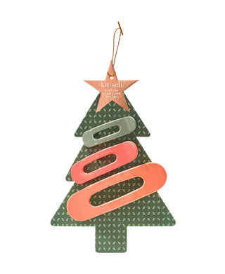 Kitsch - Holiday Recycled Plastic Flat Lay Claw Clips 3pc Set - Pinksettia