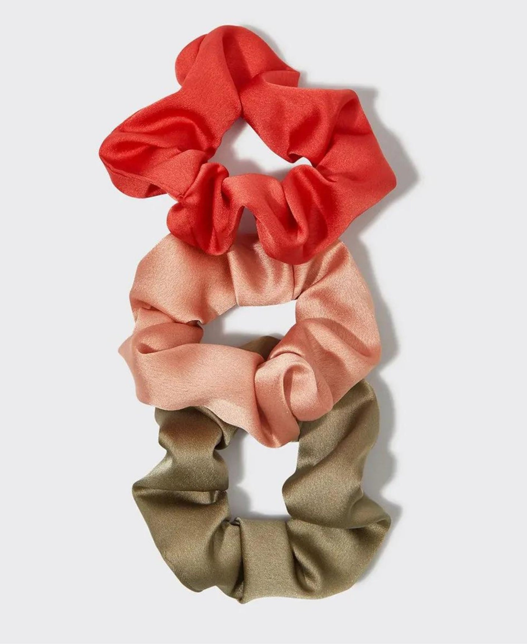 Kitsch - Holiday Ornament Scrunchie 3pc - Pinksettia