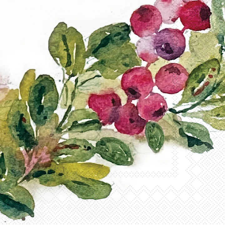 IHR Cranberry Wreath Lunch Napkin