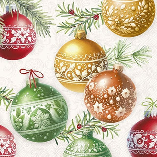 IHR Christmas Bubbles Cream Lunch Napkins