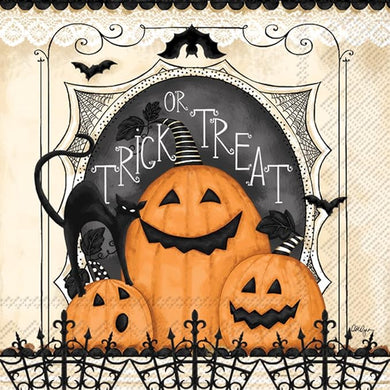 IHR Trick Or Treat Pumpkins Cocktail Napkin