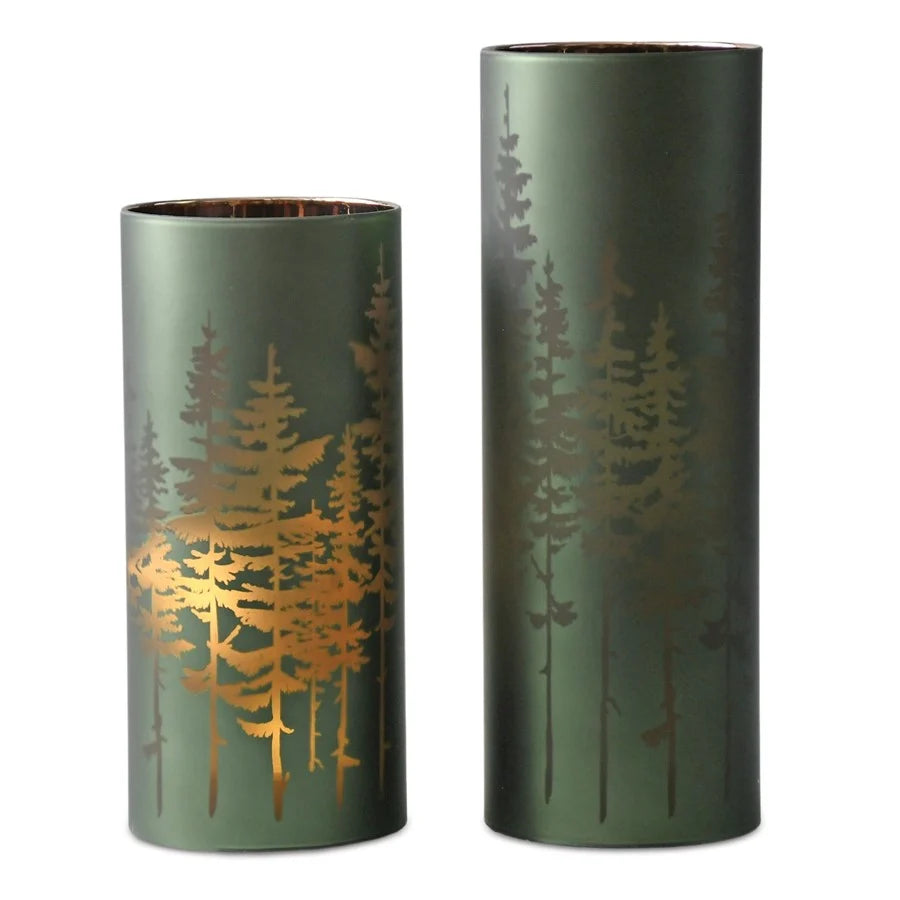 LED Frosted Pine Trees Luminary