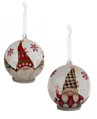 LED Glass Gnome Ornaments