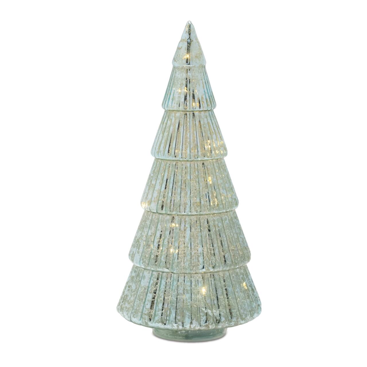 Green Mercury Glass LED Tree