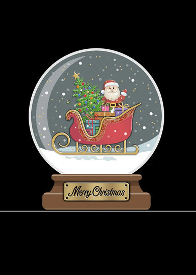 Bug Art Santa In Snowglobe Card Blank
