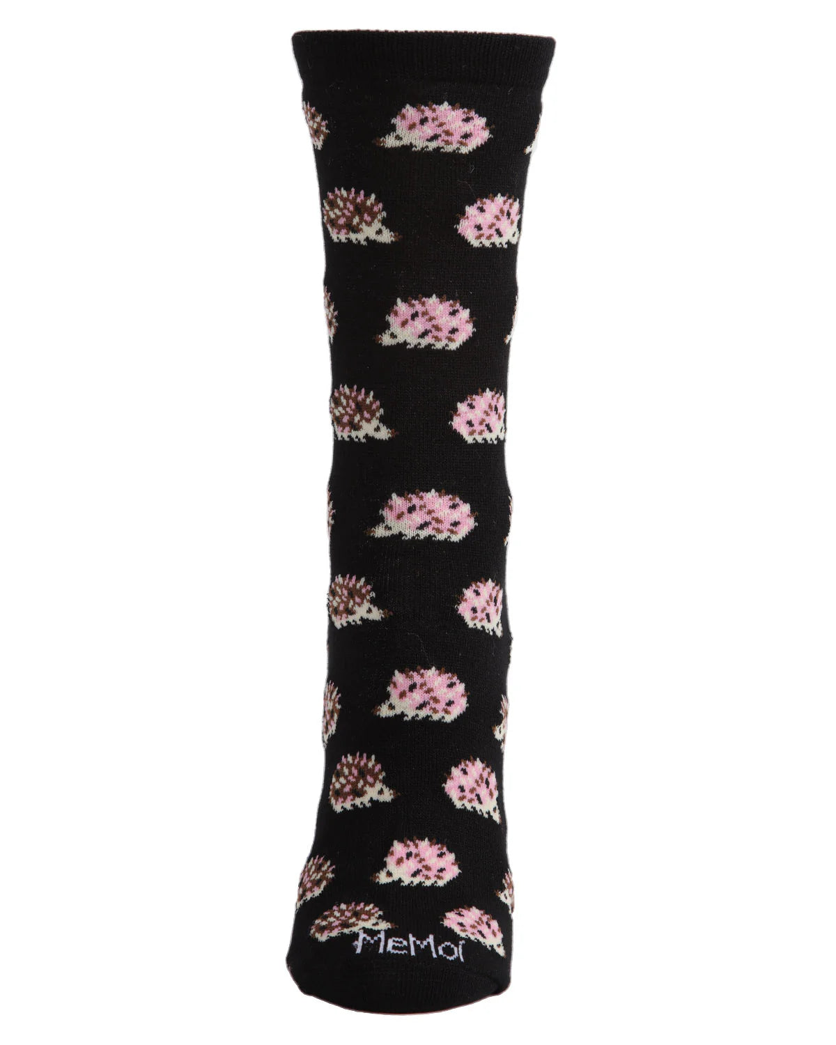 Women's Hedgehogs Bamboo Blend Crew Socks - Black