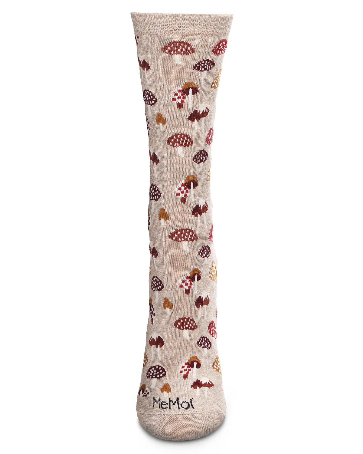 Women's Mushroom Field Bamboo Blend Crew Sock - Hemp Heather