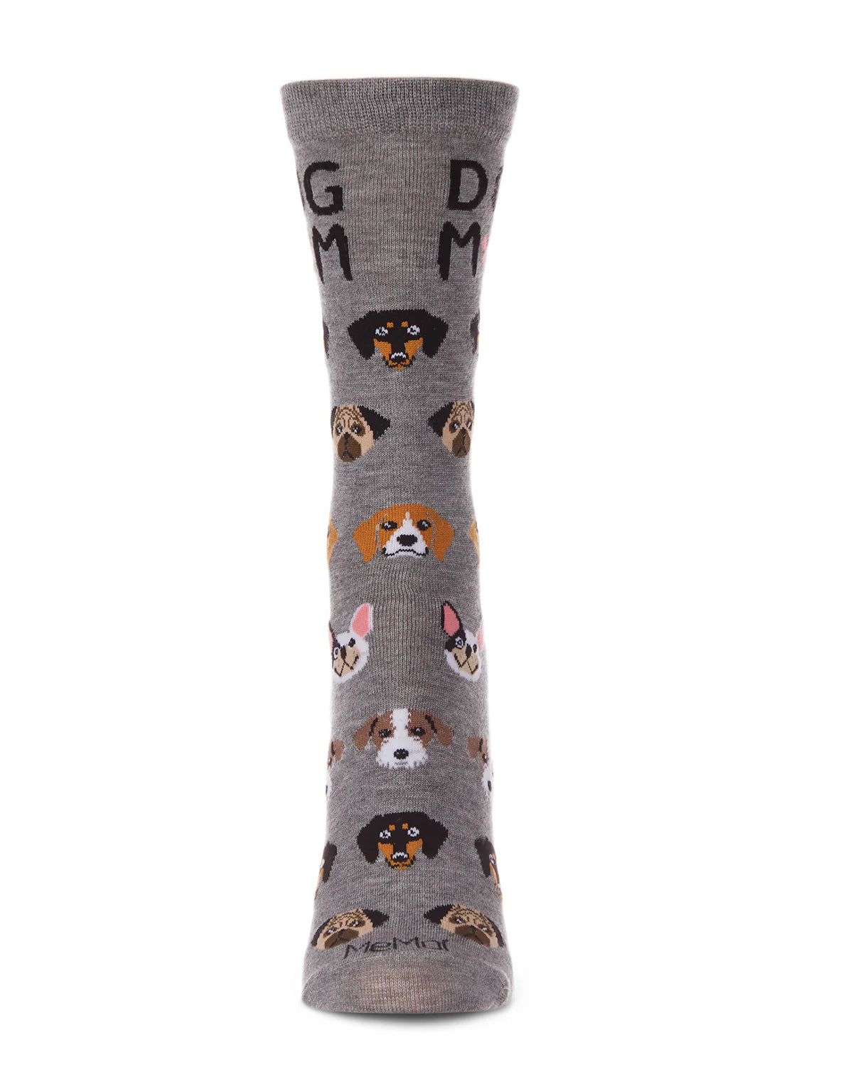 Women's Dog Mom Frenzy Bamboo Blend Crew Sock - Medium Gray Heather