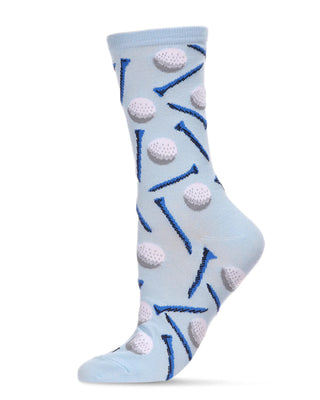 Women's Golf Madness Bamboo Blend Crew Sock - Light Blue