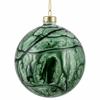Green and White Marble Effect Ornament