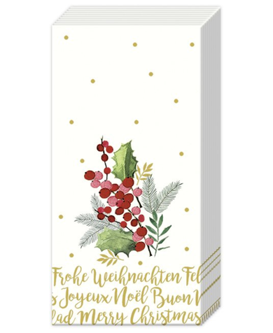 IHR Merry Christmas Cream Pocket Tissues