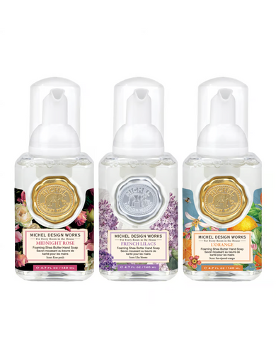 Michel Design Works Michel Design Works - Mini Foaming Hand Soap Set: Freshly Picked Midnight Rose, French Lilacs, L'Orange