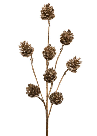 Champagne Glitter Mini Pinecone Pick