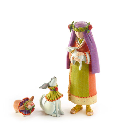 Patience Brewster Nativity Shepherdess with Dogs Figures