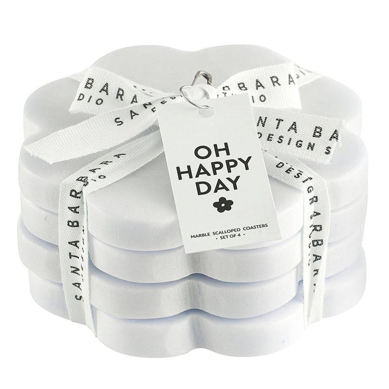 Scalloped Marble Coasters - Set of 4