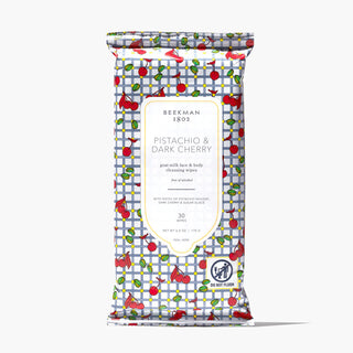 Beekman 1802 Pistachio & Dark Cherry Goat Milk Facial Cleansing Wipes