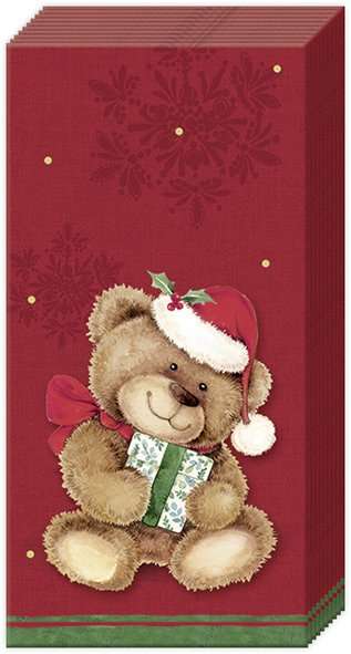 IHR Christmas Teddy Red Pocket Tissues