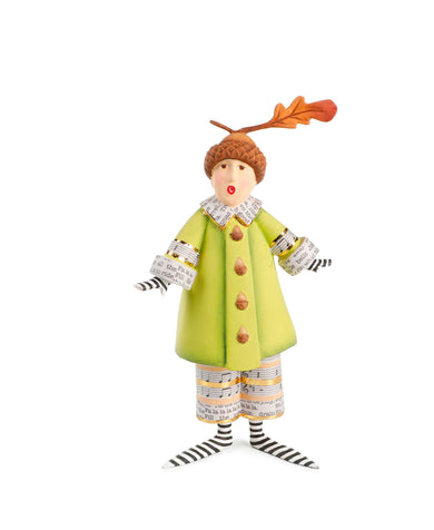 Patience Brewster Arlo Acorn Hat Holiday Caroler Figure
