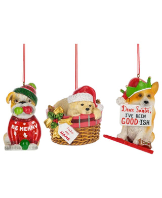 Christmas Puppy Ornaments