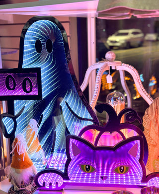 Purple Cat Halloween Infinity Light