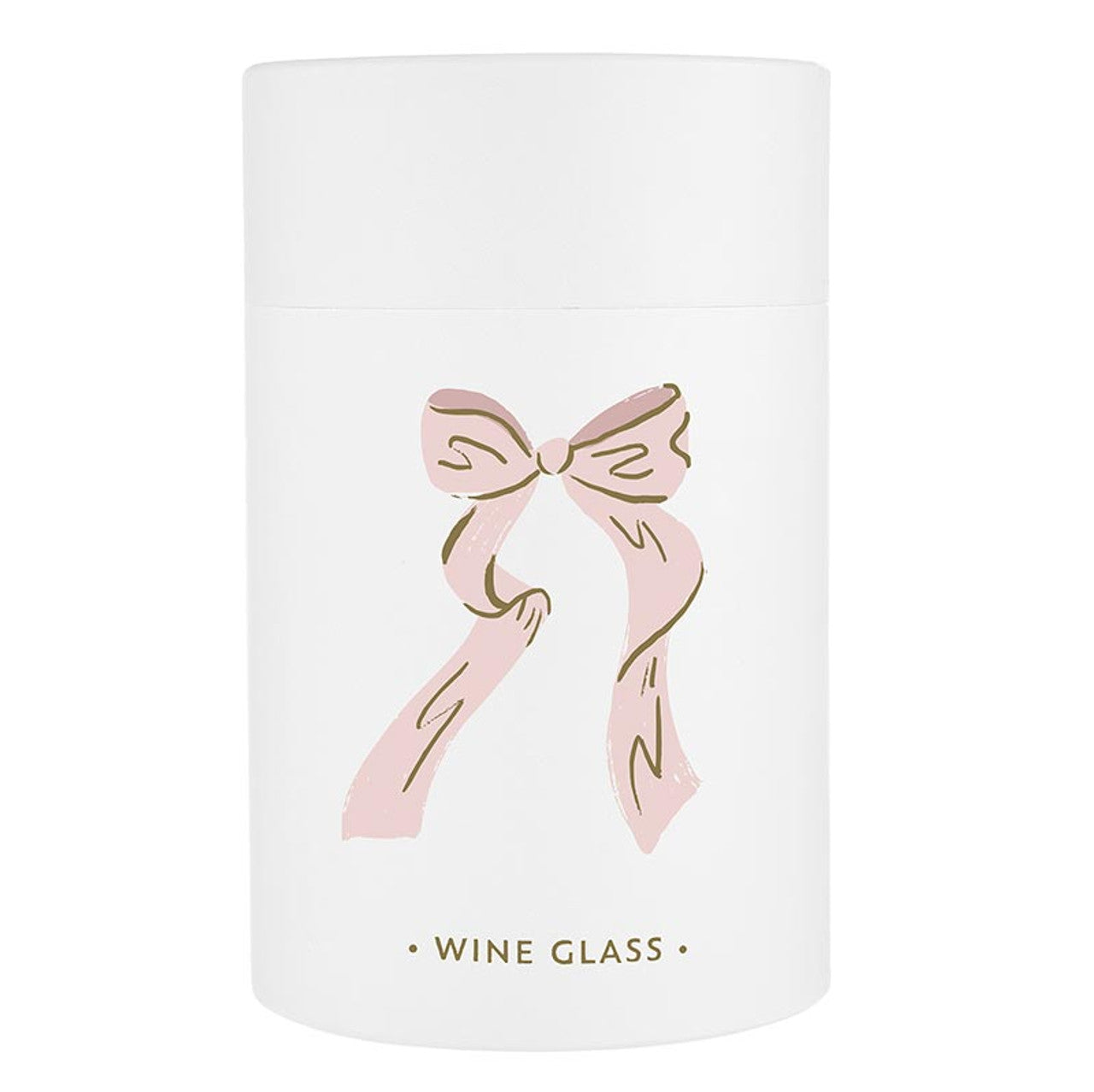 Stemless Wine Glass - Pink Bow