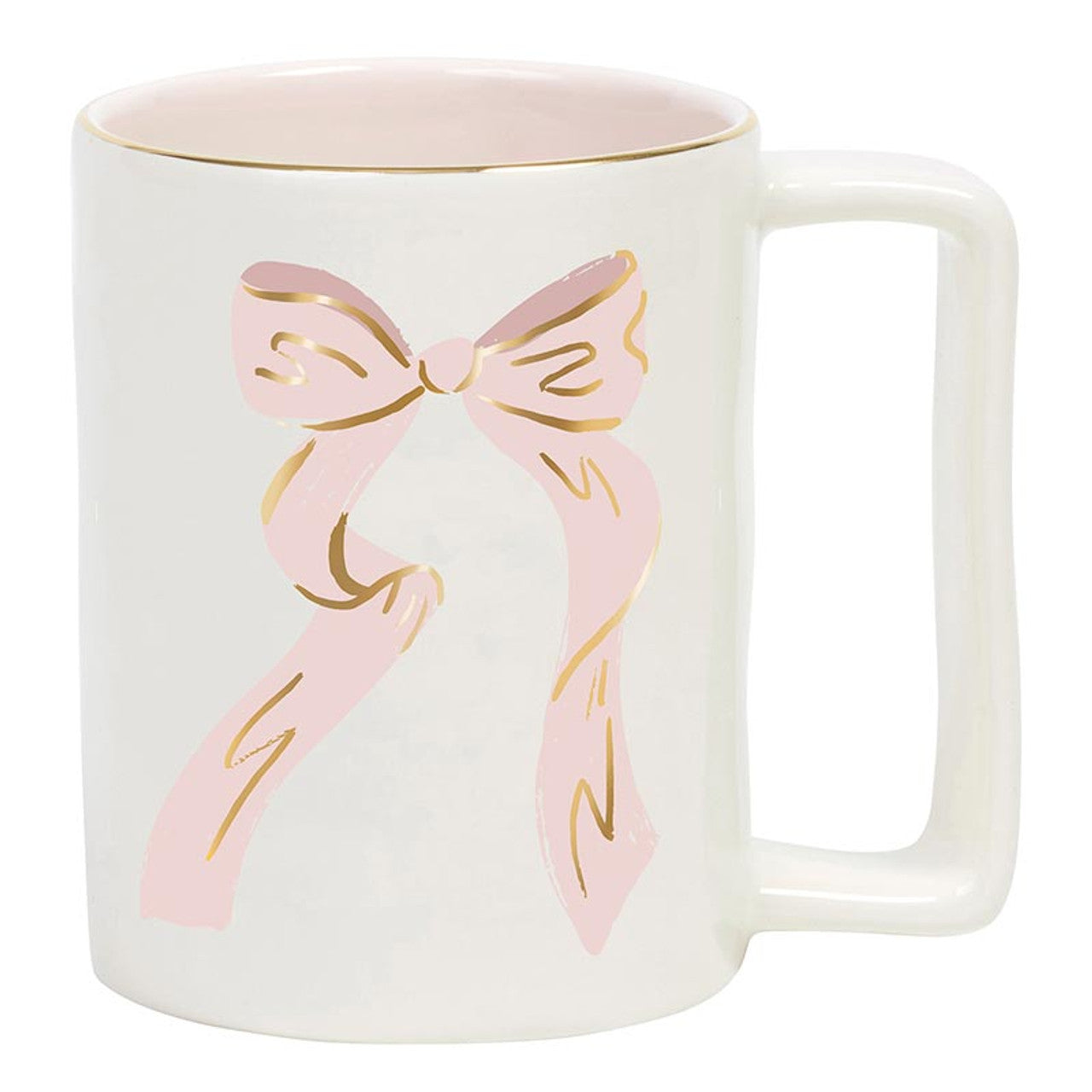 Gold Foil Organic Mug - Pink Bow
