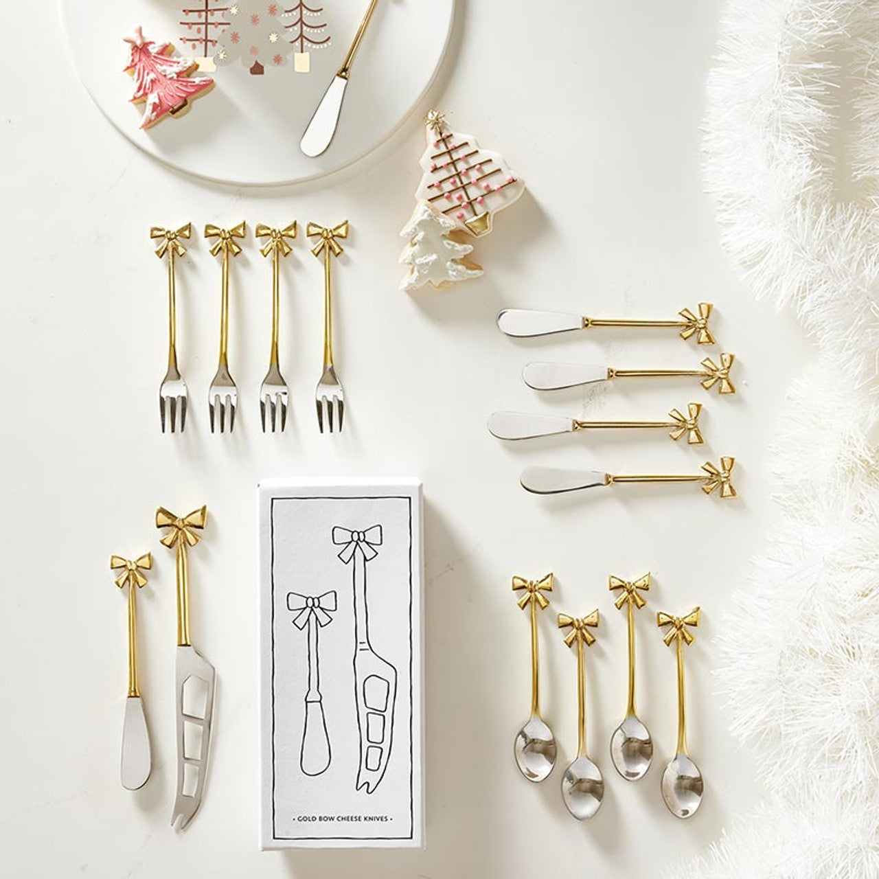 Gold Bow Spoons - Set of 4