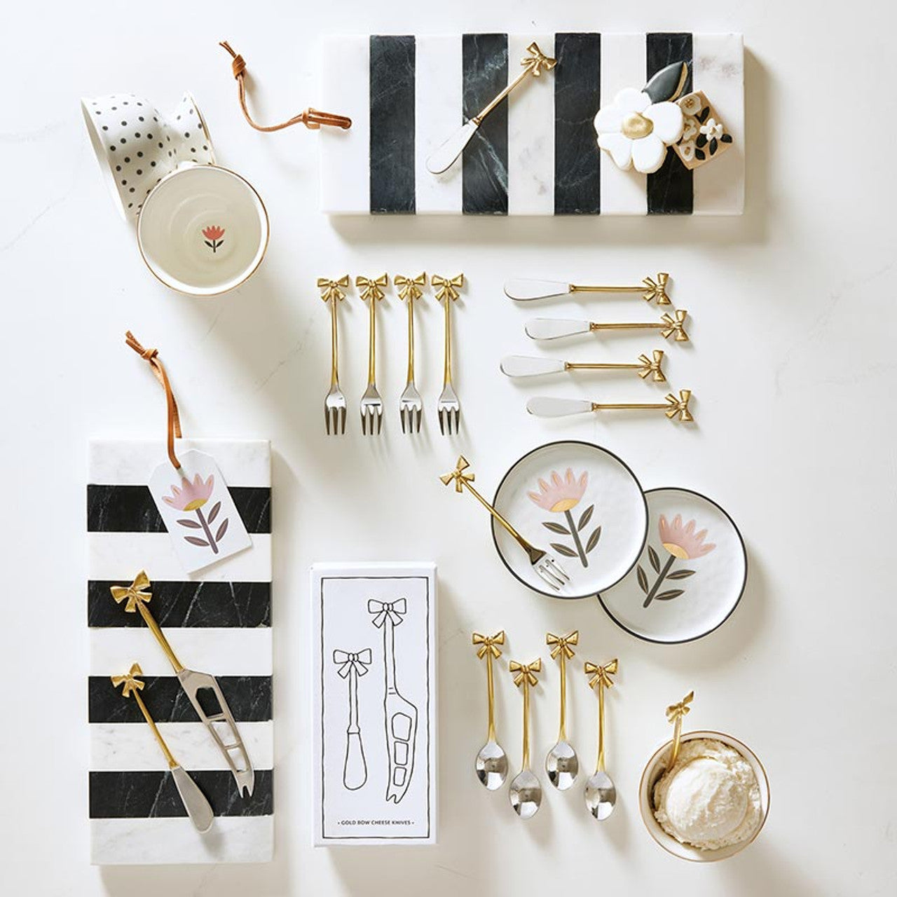 Gold Bow Forks - Set of 4