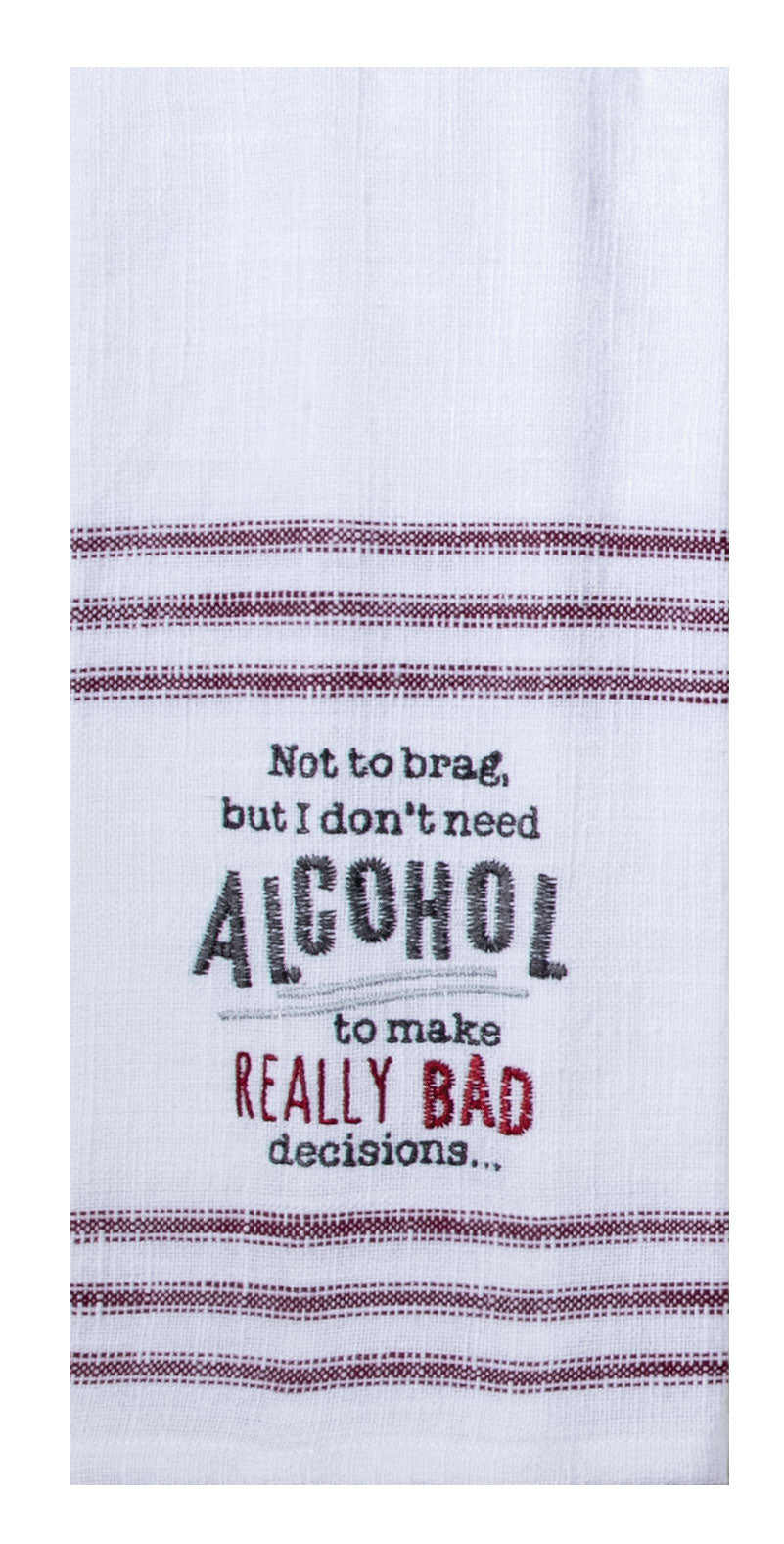 Kay Dee Snarkasms Bad Decisions Embroidered Kitchen Towel