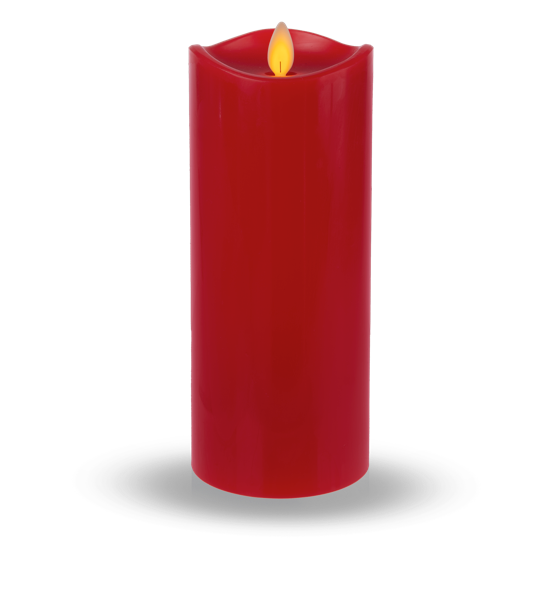 Red LED Wax Pillar Candle